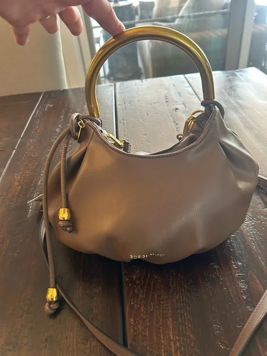 NWT BCBGeneration Chocolate Faux Leather Metal Handle Hobo
Shoulder Bag. - Picture 5 of 7